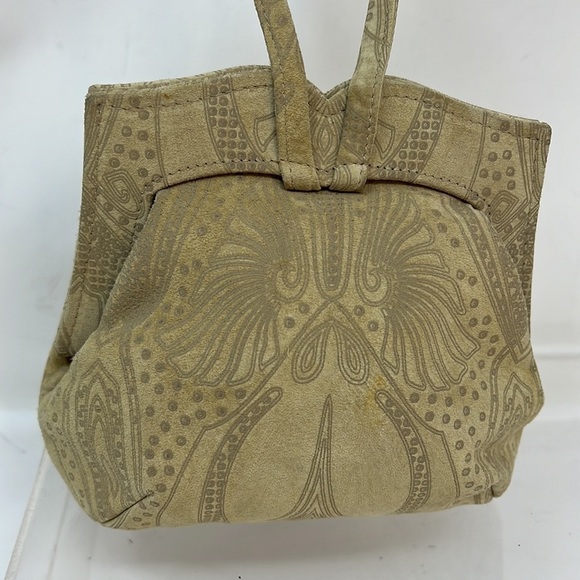 Michelle Lalonde Bone Color Lambsuede Evening Wristlet Bag - Picture 5 of 13